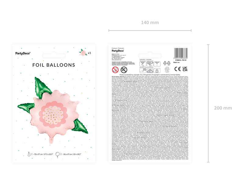 Balon folie Floare roz (70x62cm)
