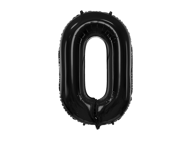 Balon folie cifră 0 (86 cm) negru