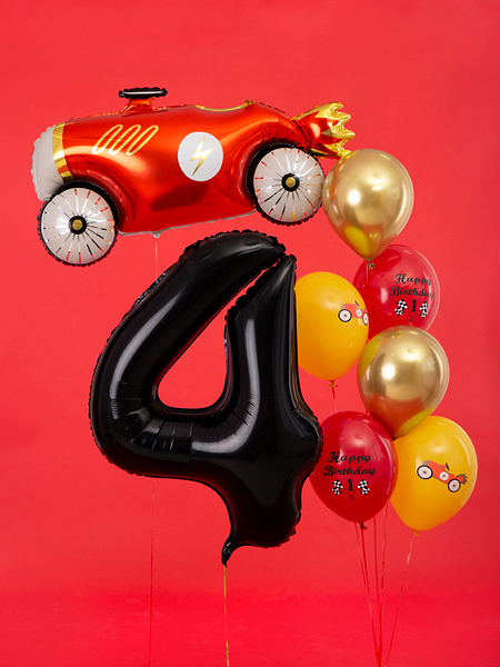 Balon folie cifră 4 (86 cm) negru