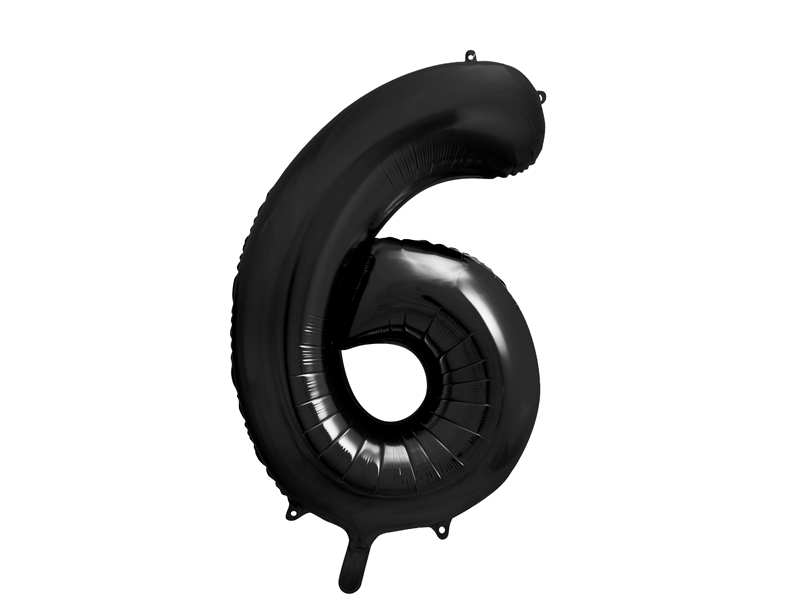 Balon folie cifră 6 (86 cm) negru