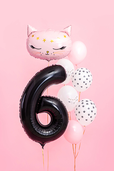 Balon folie cifră 6 (86 cm) negru