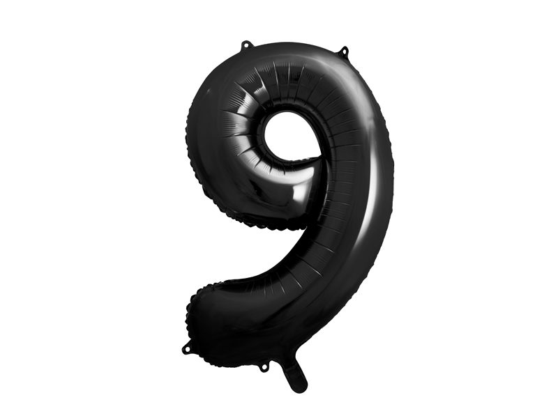 Balon folie cifră 9 (86 cm) negru
