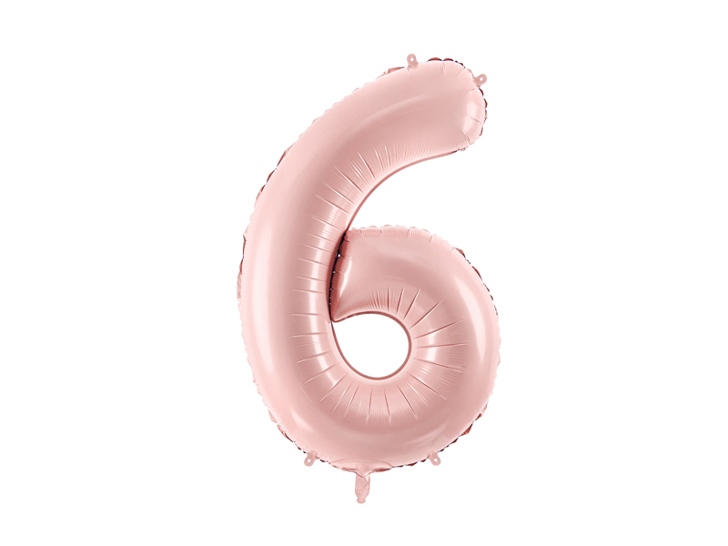Balon din Folie Cifra 6 Roz Deschis 72 cm
