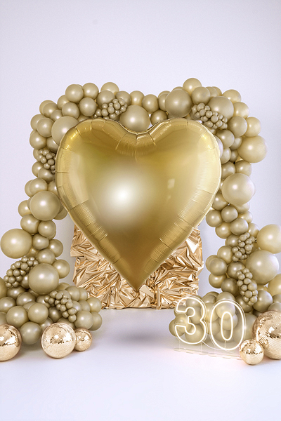 Baloane folie inimă XXL, 136x129 cm, auriu