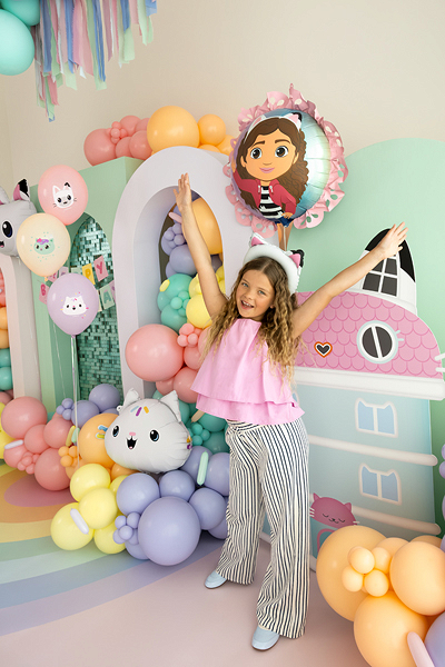 Balon folie Gabby's Dollhouse cu volănaș (52x52 cm) Roz