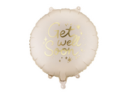 Balon folie tip "Get Well Soon", 35cm, Bej/auriu