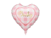 Balon folie inimă Baby roz deschis (35 cm) baby shower