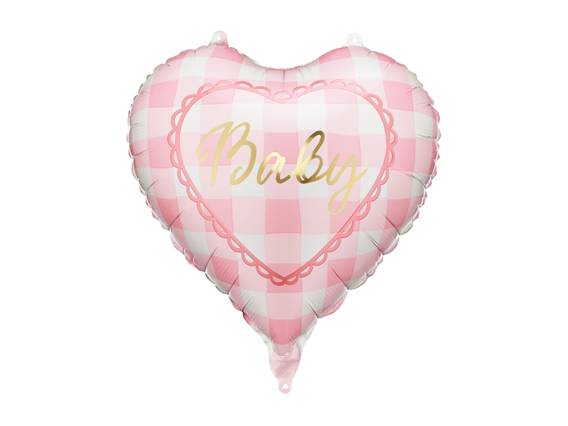 Balon folie inimă Baby roz deschis (35 cm) baby shower