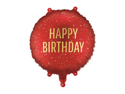Balon folie Happy Birthday, 35cm, roșu închis