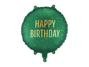 Balon folie Happy Birthday, 35cm, verde închis
