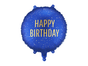 Balon folie Happy Birthday, 35cm, bleumarin
