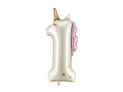 Balon folie Cifră 1 Unicorn, 93 cm