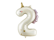 Balon folie Cifră 2 Unicorn, 93 cm
