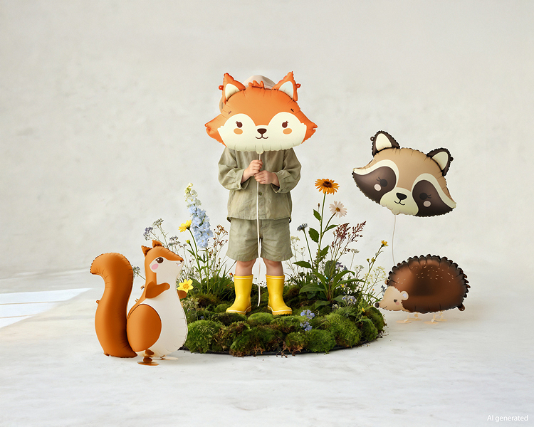 Balon din folie Arici, 58x36cm, maro