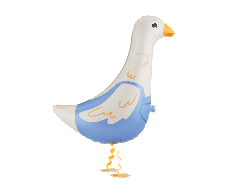 Balon din folie Gâscă, 47.5x69.5 cm, alb/albastru