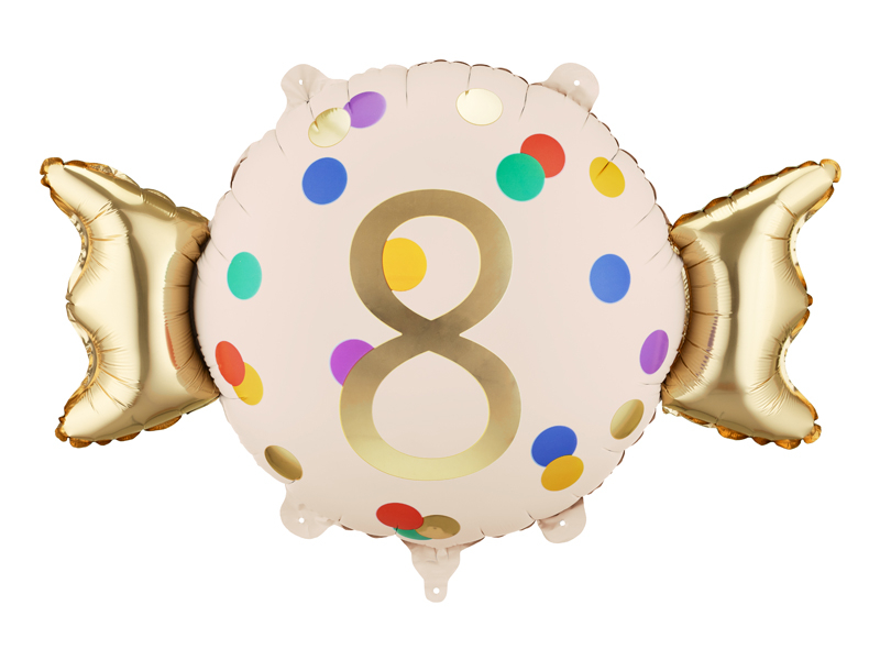 Balon folie Candy cifra 8, 61x37 cm, mix