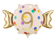 Balon folie Candy cifra 9, 61x37 cm, mix