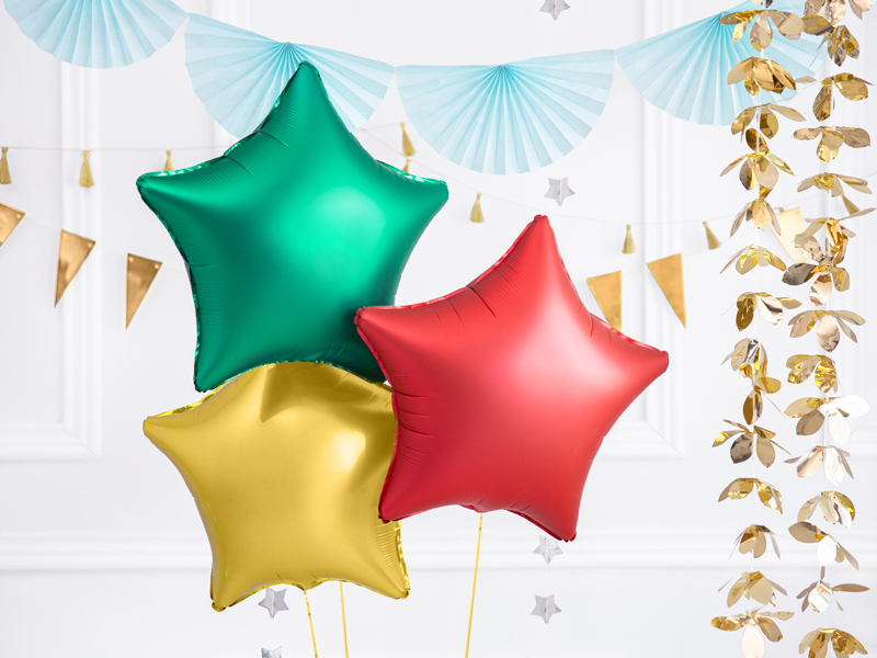 Balon Folie Stea Roșie Satinată – 40 cm