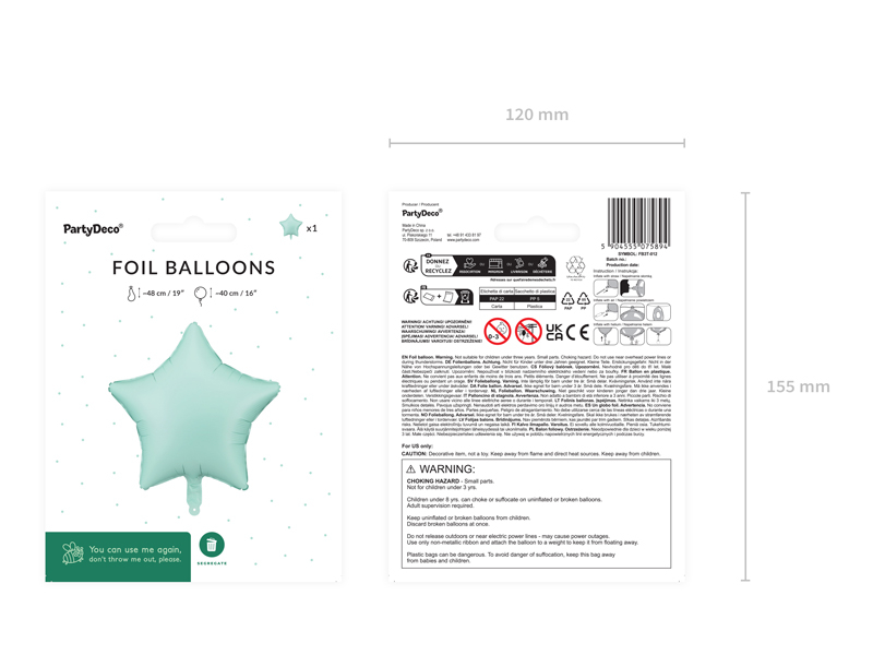 Balon Folie Stea [40 cm] verde