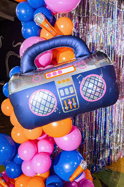 Balon Folie Radio Casetofon Retro Boombox – Albastru, 98 × 70,5 cm