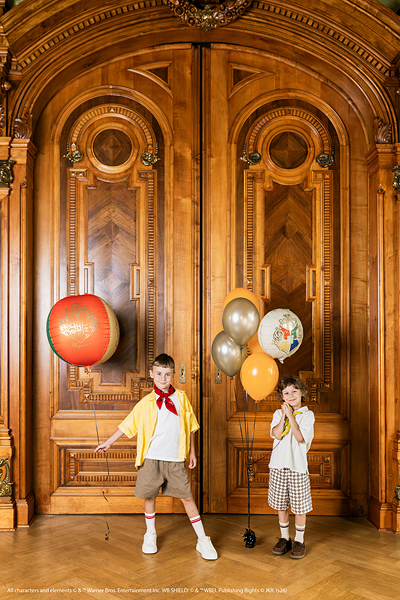 Balon sferă Hogwarts cu emblemă aurie pentru petrecere Harry Potter