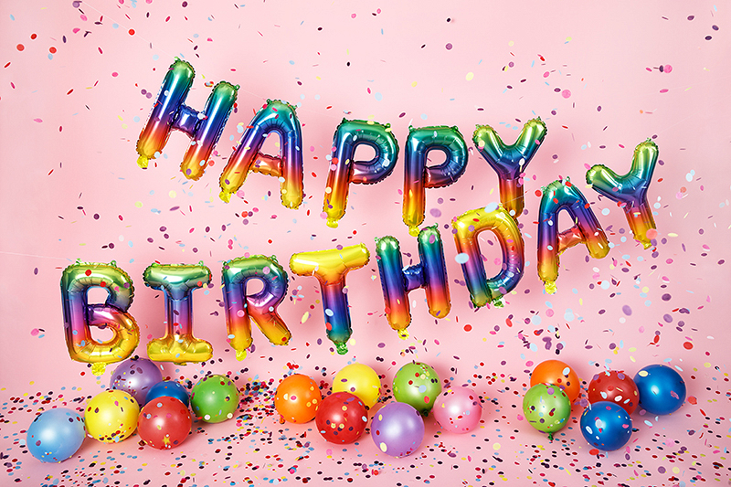 Baloane folie Happy Birthday rainbow multicolore 340 x 35 cm