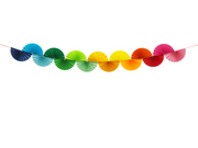 Ghirlandă Evantaie Curcubeu, Multicolor, 2.5m