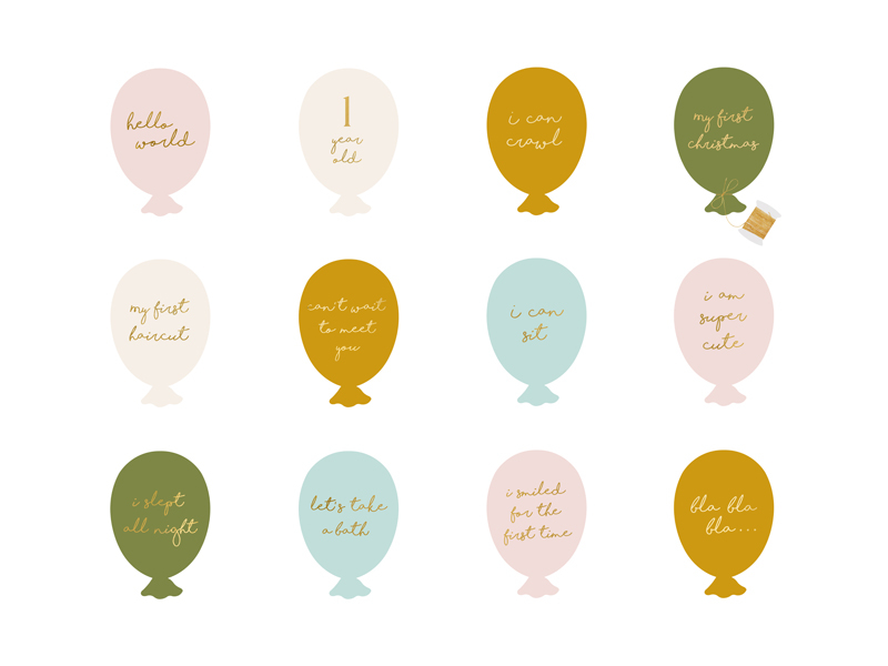 Carduri milestone Balon, 11.5x17cm