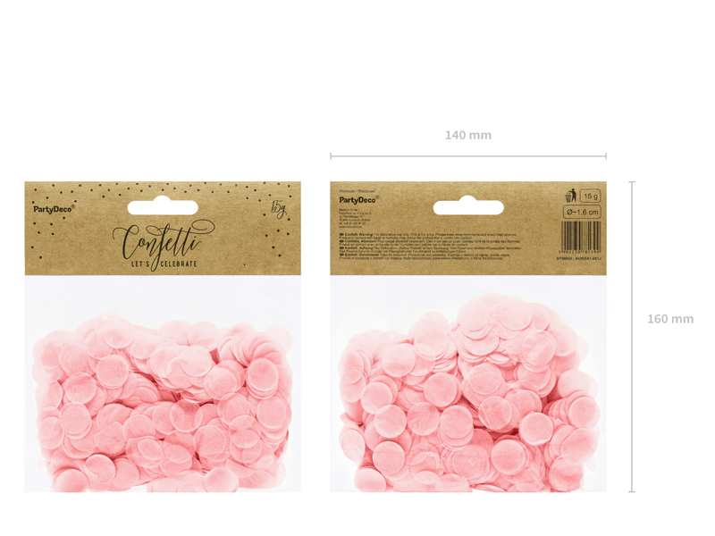 Confetti Cercuri, Roz deschis (15 g)