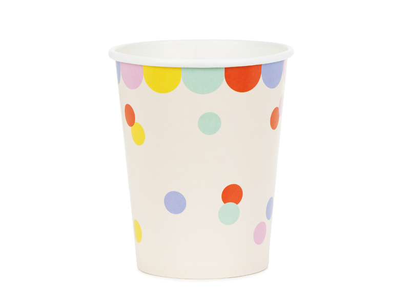 Pahare hârtie Confetti, Bej, 220 ml (6 buc)