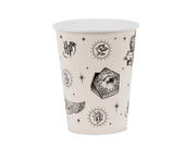 Pahar Harry Potter bej cu imprimeu negru și simboluri magice 250 ml