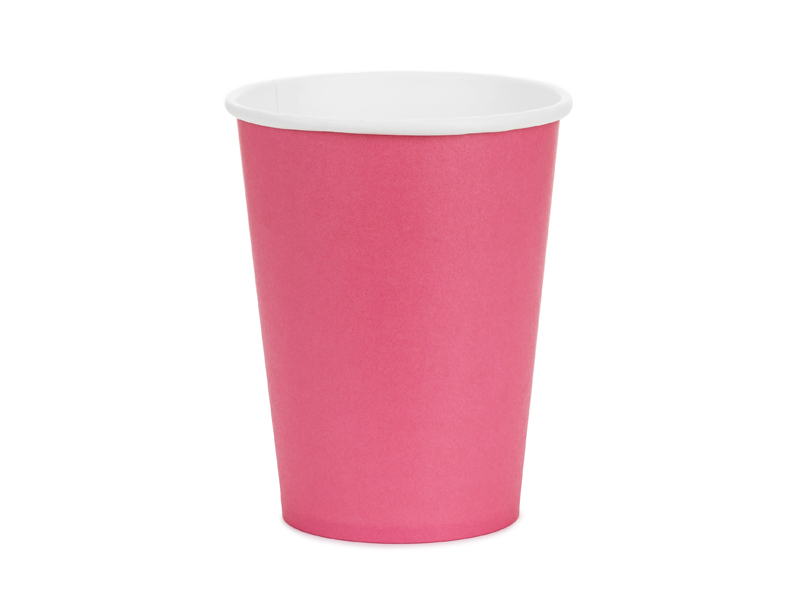 Pahare hârtie, Roz închis, 250 ml (6 buc)