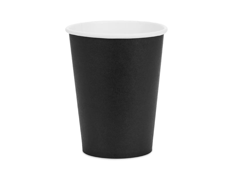 Pahare hârtie, Negru, 250 ml (6 buc)