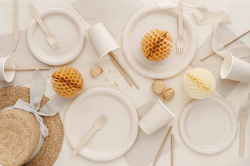 Pahare din hârtie (6 buc) bej, 250ml