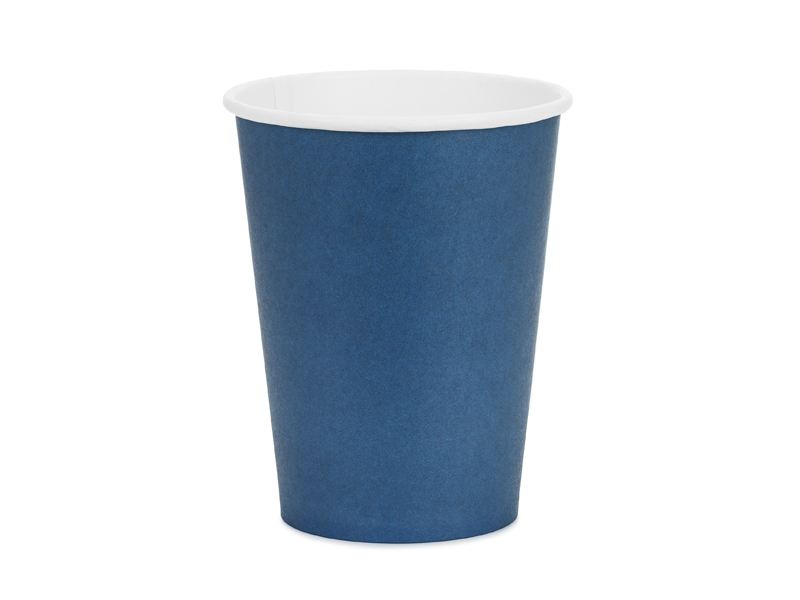 Pahare hârtie, Albastru închis, 250 ml (6 buc)