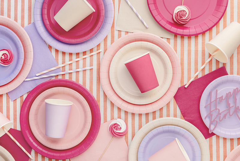 Pahare din hârtie,roz deschis, 250ml