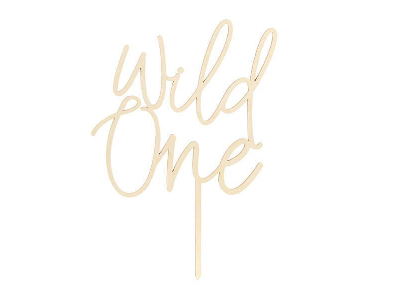 Topper tort din lemn „Wild One”, prima aniversare 22cm