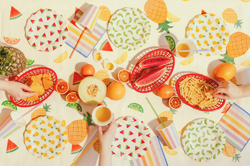 Față de masă din hârtie Fructe 180x120cm