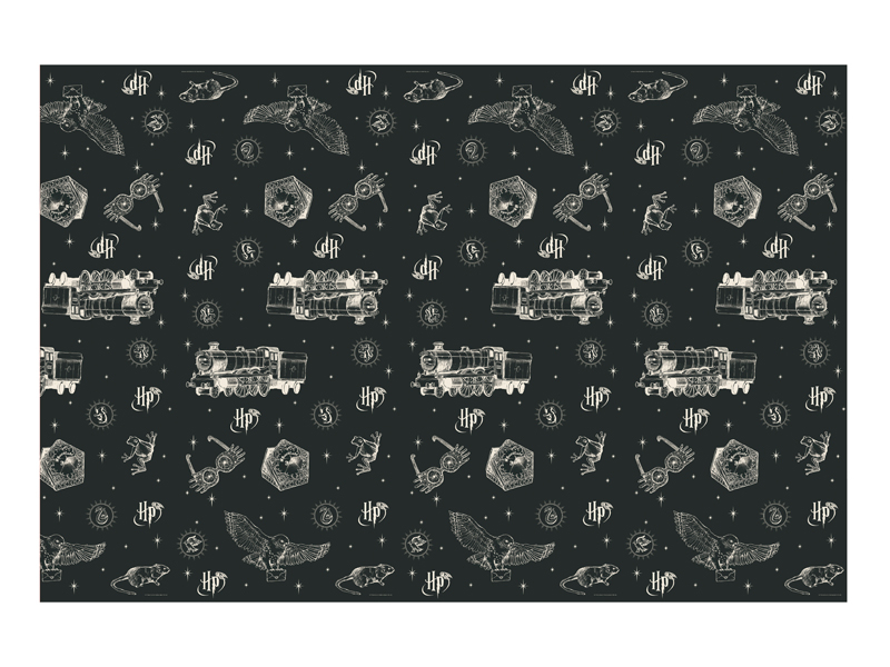 Față de masă Harry Potter neagră cu imprimeu tematic 180 x 120 cm