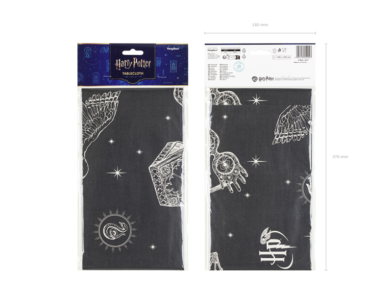 Față de masă Harry Potter neagră cu imprimeu tematic 180 x 120 cm