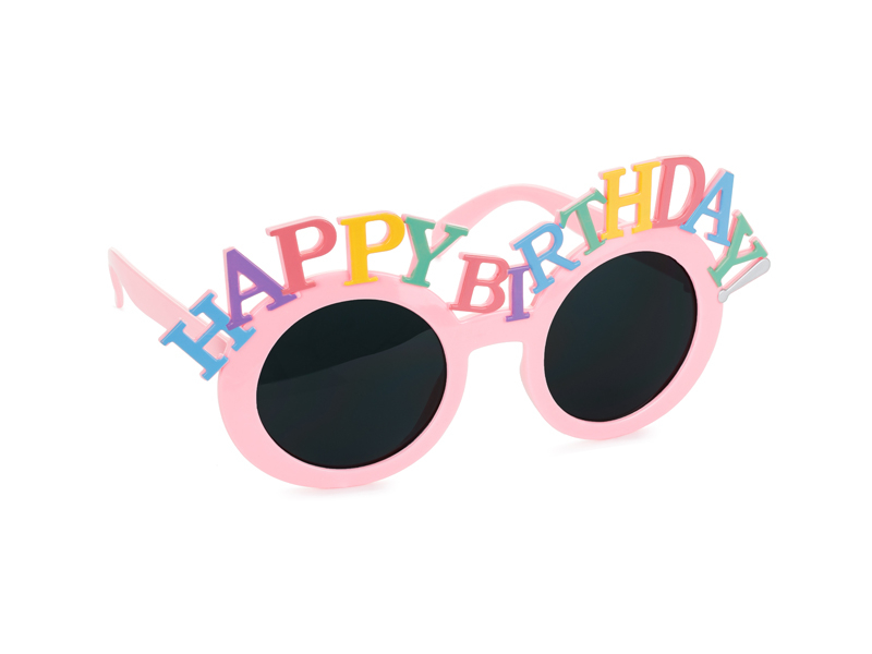 Ochelari Happy Birthday 18.5 x 7.5 cm, roz