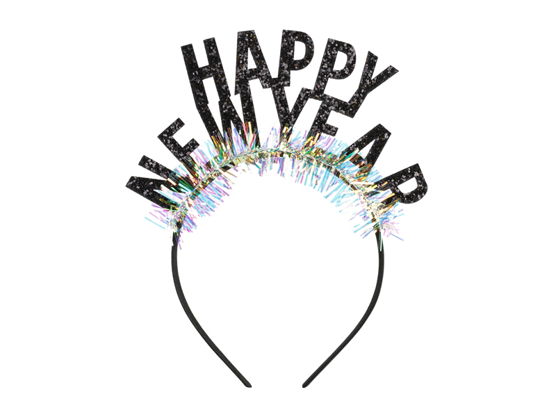 Bentiță Happy New Year (15.5x20.5cm) neagră