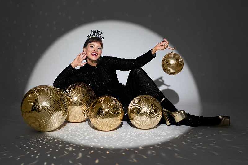 Bentiță Happy New Year (15.5x20.5cm) neagră