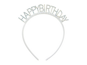 Bentiță „Happy Birthday” 14x15.5 cm, argintiu