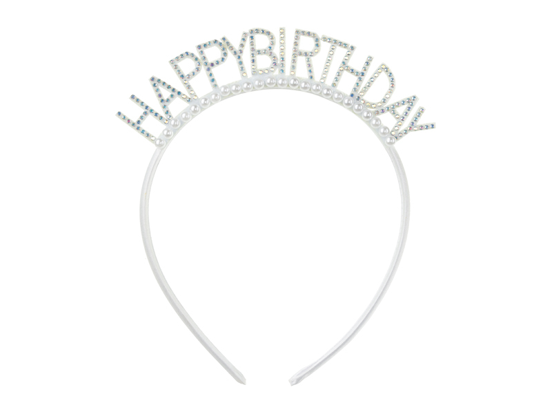 Bentiță „Happy Birthday” 14x15.5 cm, argintiu