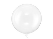 Balon Bubble transparent simplu, 60 cm, fără imprimeu, cu formă rotundă și valvă pentru umflare cu aer sau heliu, ideal pentru decoruri personalizate.