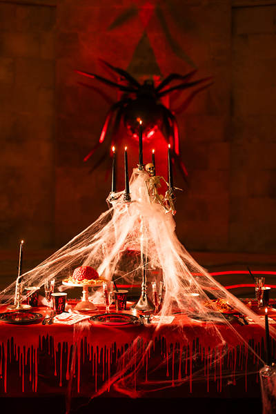 Pânză de Păianjen Albă cu 2 Păianjeni – Decorațiune Halloween, 200 g