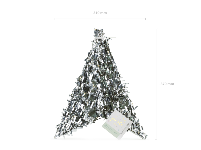 Pinata pliabilă Stea, 68x68x30cm, argintie