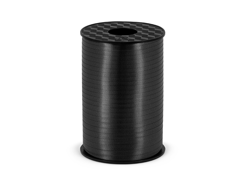 Panglică pentru baloane din plastic negru 5mm, 225m