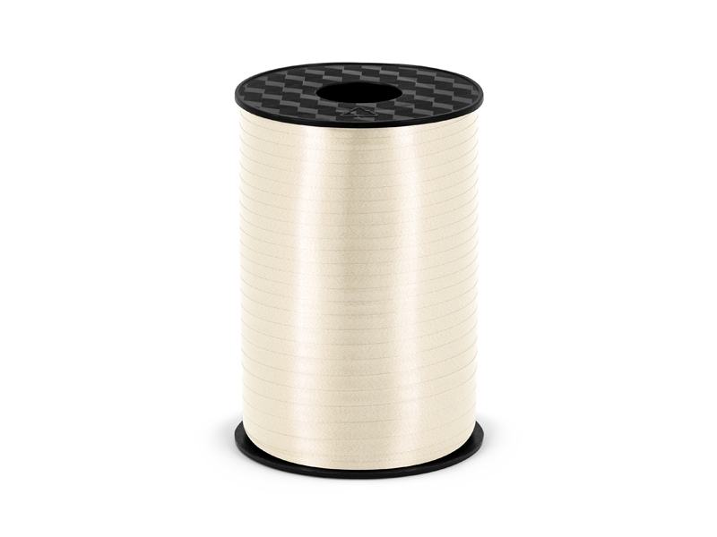 Panglică pentru baloane din plastic crem deschis 5mm, 225m
